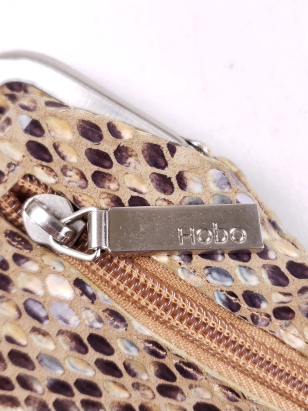 HOBO Tan and Purple Snakeskin-Pattern Clutch Wallet - Picture 10 of 13